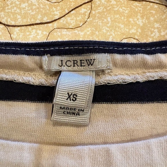 J. Crew Jeweled Embellished Striped Long Sleeve Top Cream/navy stripe women’s XS - Picture 5 of 10
